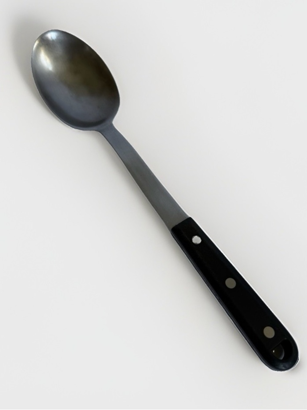Vintage Revere Ware 14" Solid Serving Spoon Stainless Steel Black Heavy Gauge